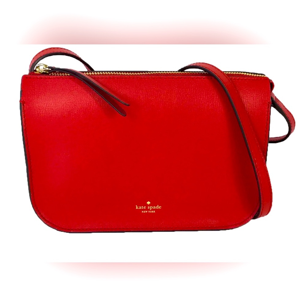 NWT Kate Spade Holiday Lane Val Leather Crossbody Bag, Royal Red